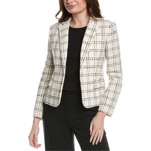 Theory Cream Checkered Blazer